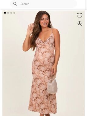 Pinkblush Blush Floral Midi Slip Maternity Dress